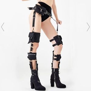 RATED R HARNESS THIGH HIGHS BOOTS